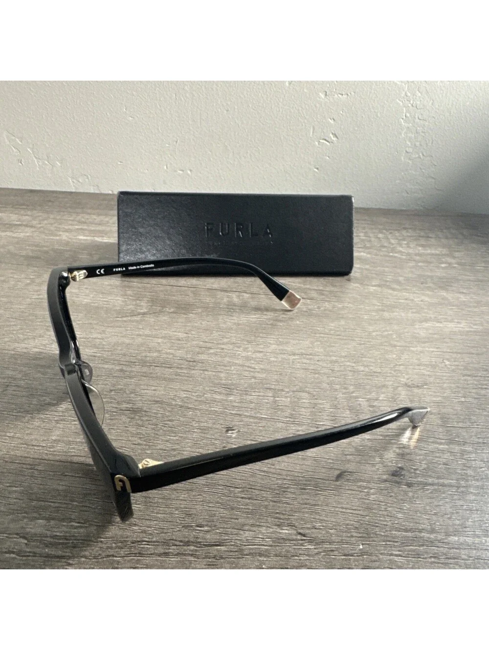 Furla Eyeglasses VFU550K 0700 Black Gold 53-16-135 FRAMES ONLY WITH CASE